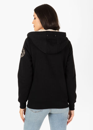 Frauen Hoodie mit Reißverschluss Sherpa Ruffina - Schwarz