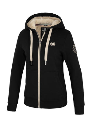 Frauen Hoodie mit Reißverschluss Sherpa Ruffina - Schwarz