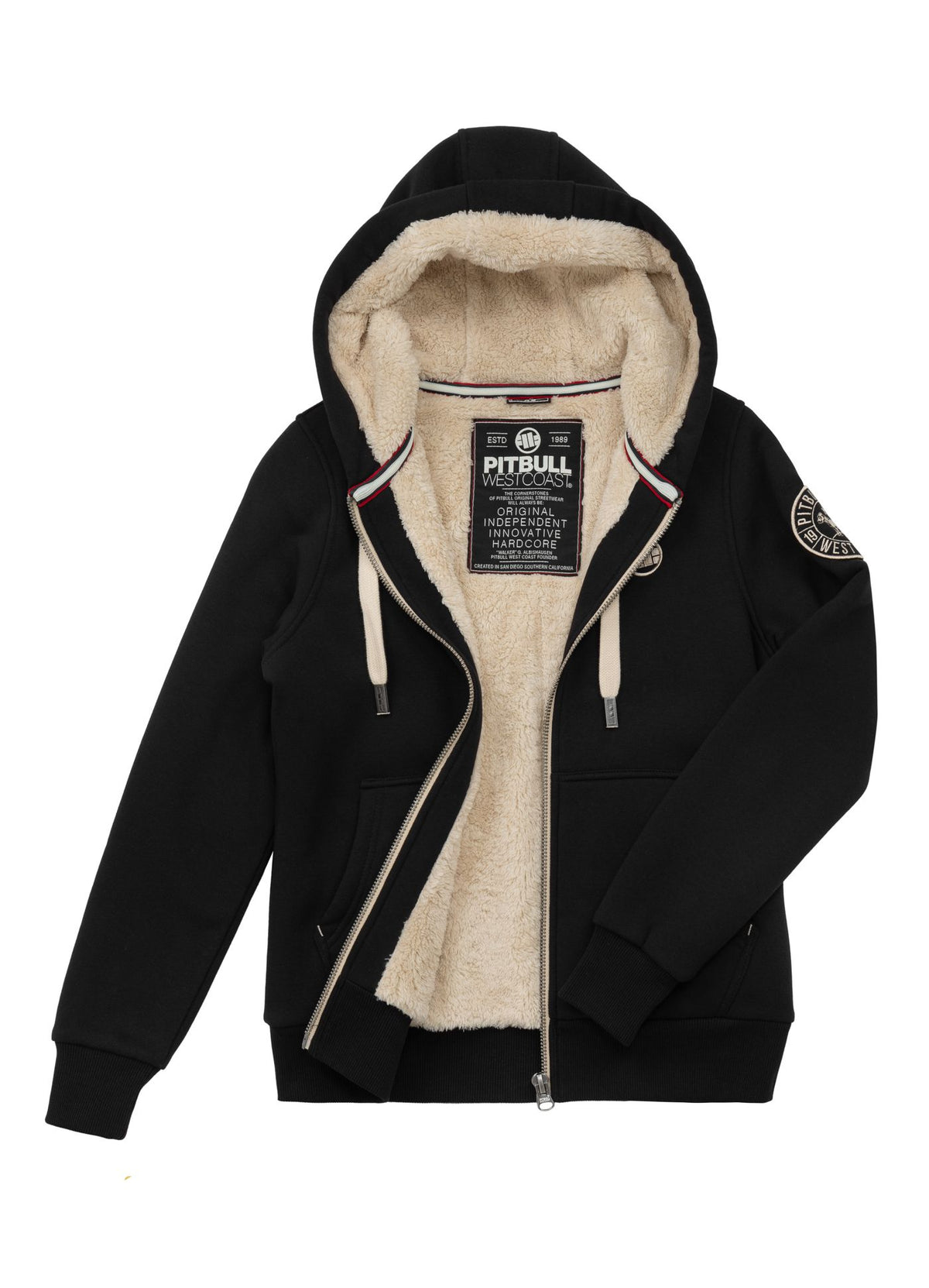 Frauen Hoodie mit Reißverschluss Sherpa Ruffina - Schwarz