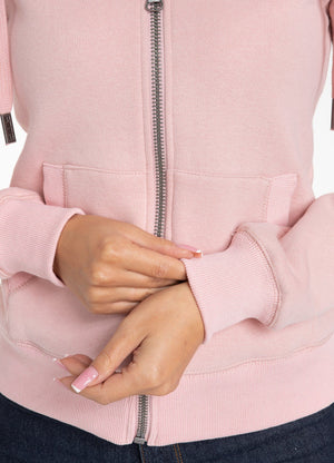 Damen-Kapuzenpullover mit Reißverschluss, kleines Logo