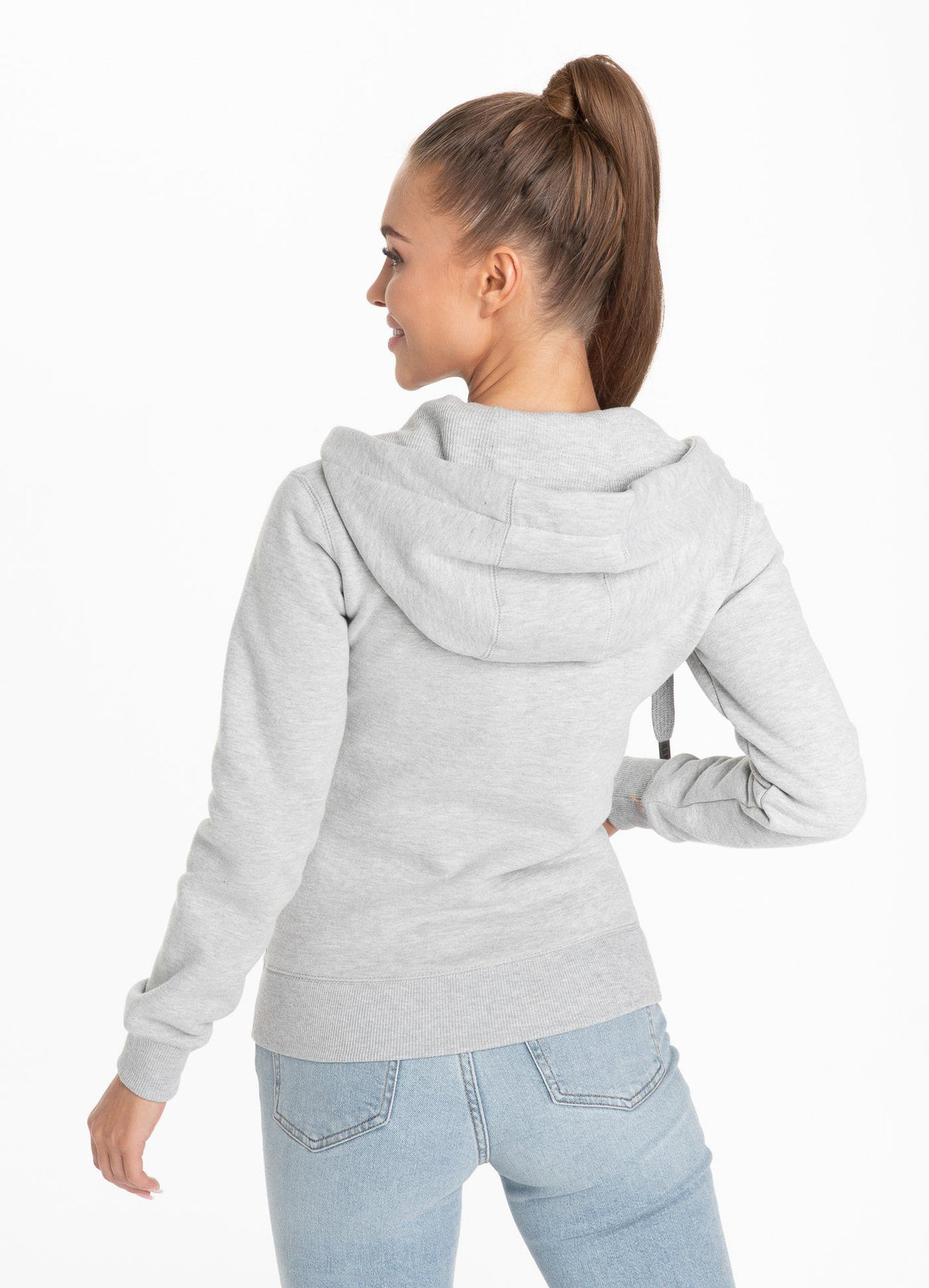 Damen-Kapuzenpullover mit Reißverschluss, kleines Logo