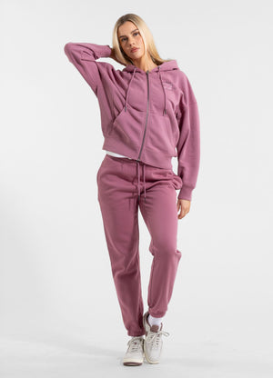 Women's zip-up hoodie Washed MANZANITA HEART - Pink