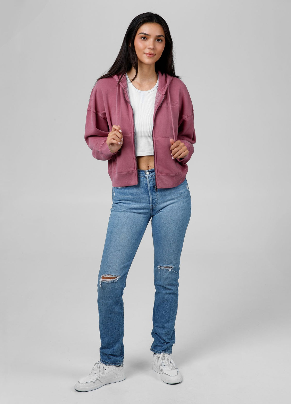 Frauen Hoodie mit Reißverschluss Manzanita II - Rosa
