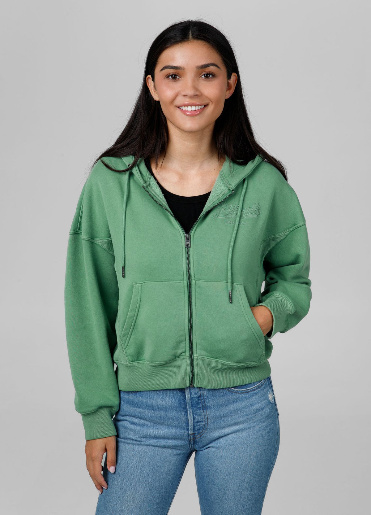 Frauen Hoodie mit Reißverschluss Manzanita II - Grün