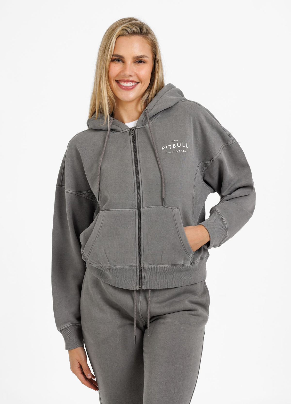 Frauen Hoodie mit Reißverschluss Manzanita - Grau