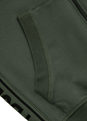 Herren-Kapuzenpullover mit Reißverschluss French Terry Lotus