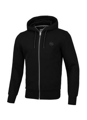 Hoodie mit Reißverschluss Pique Small Logo - Schwarz