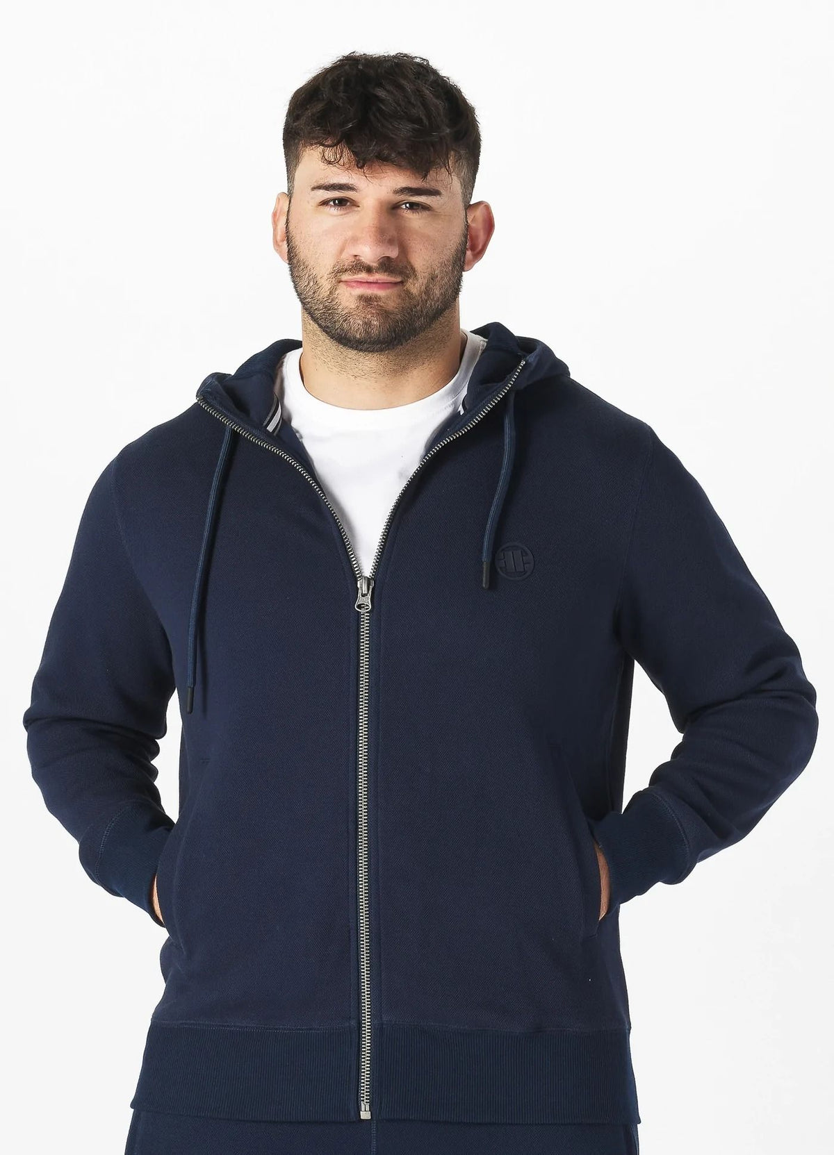 NEUER LOGO Premium Pique Dark Navy Zip Hoodie