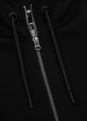 Hoodie mit Reißverschluss Pique Small Logo - Schwarz