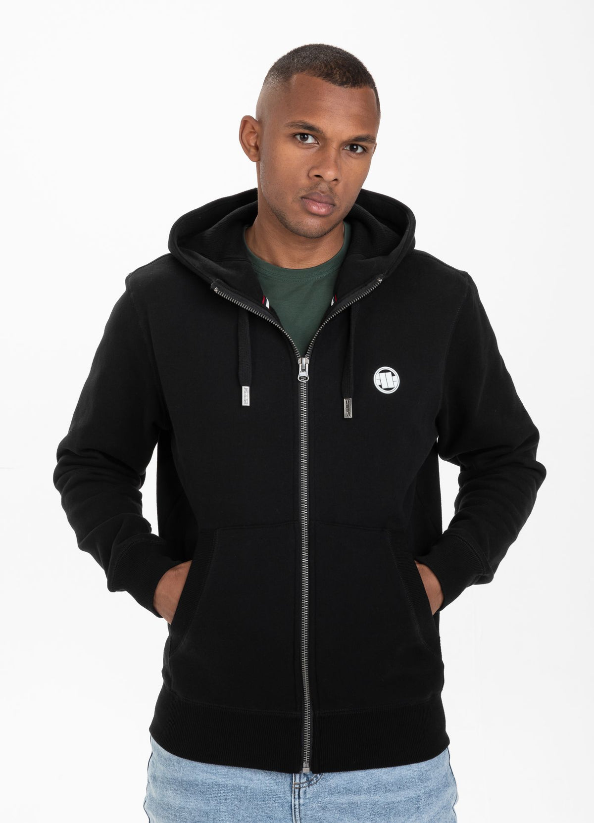 KAPUZE ZIP KLEINES LOGO 21 SCHWARZ