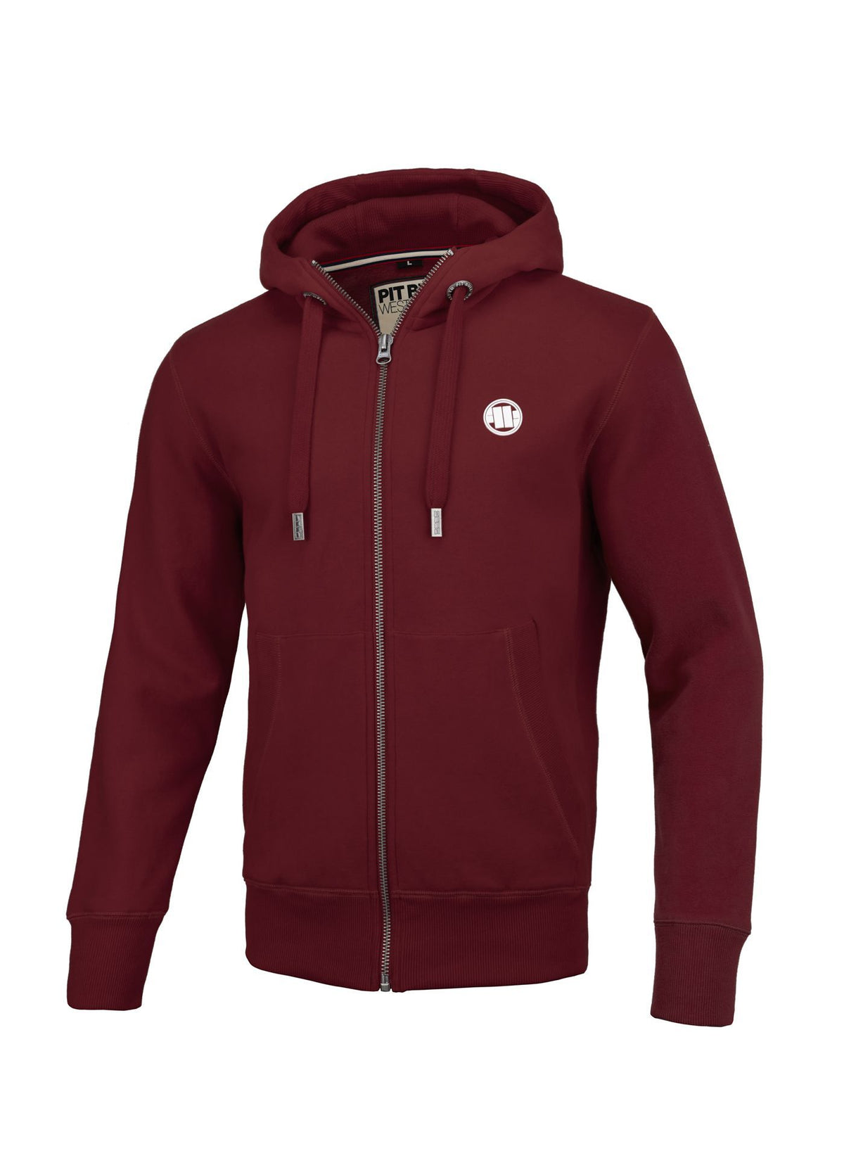 Kapuzenjacke mit Reißverschluss und kleinem Logo