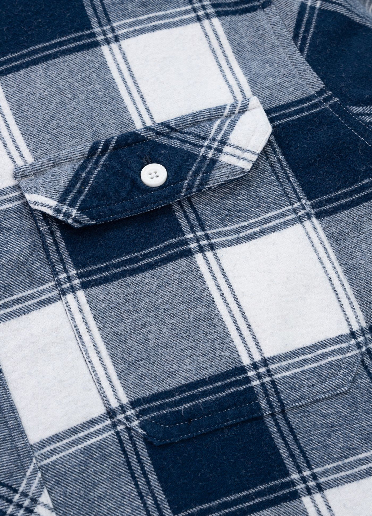 Flanellhemd Mitchell - Dunkelblau/Weiß