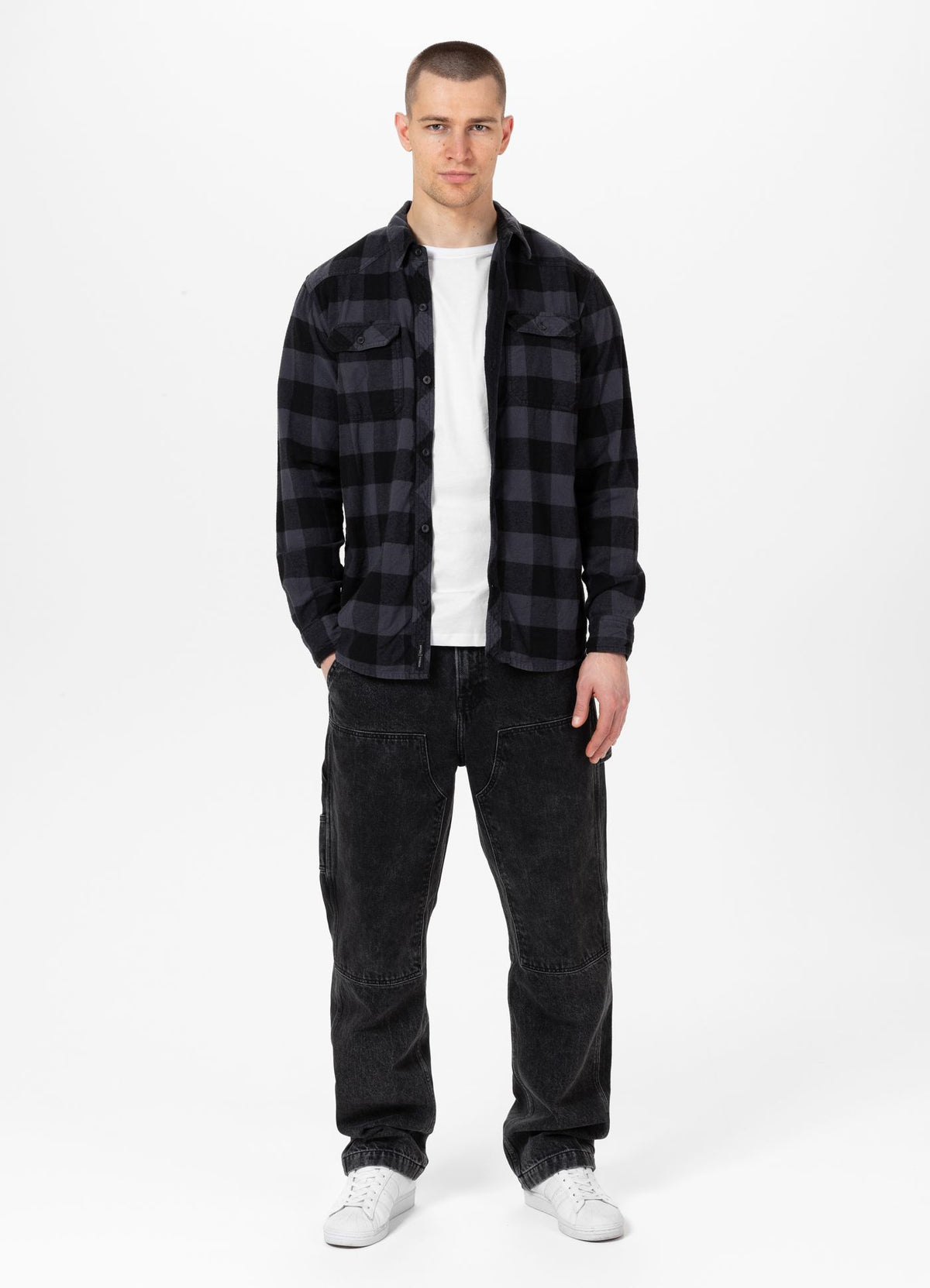 Flanellhemd Mitchell - Schwarz/Grau