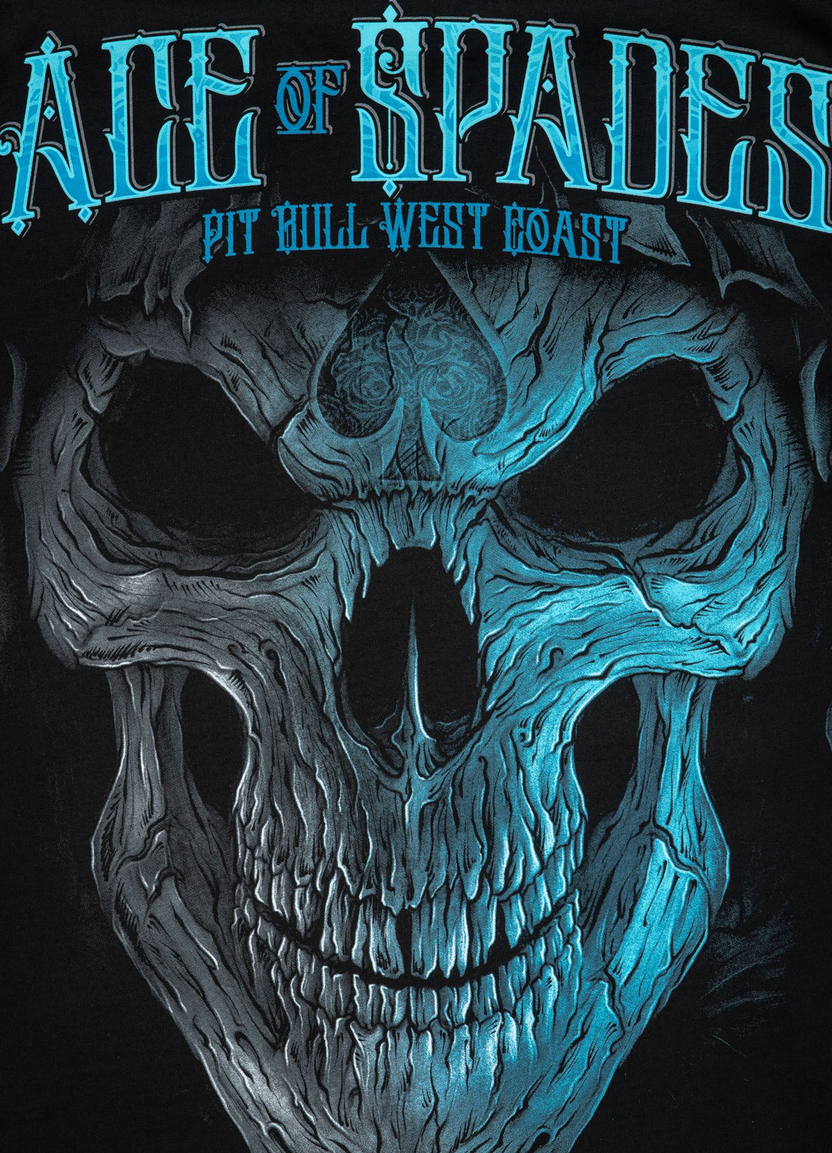 T-Shirt BLAUER SCHÄDEL Schwarz 