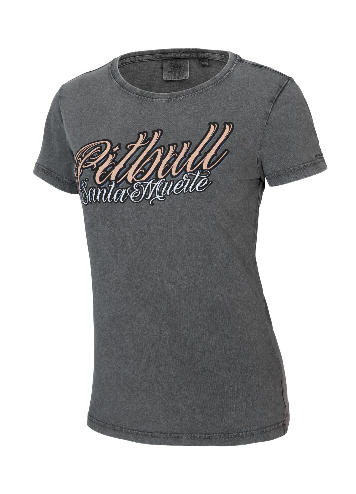 Damen T-Shirt Denim Washed Santa Muerte