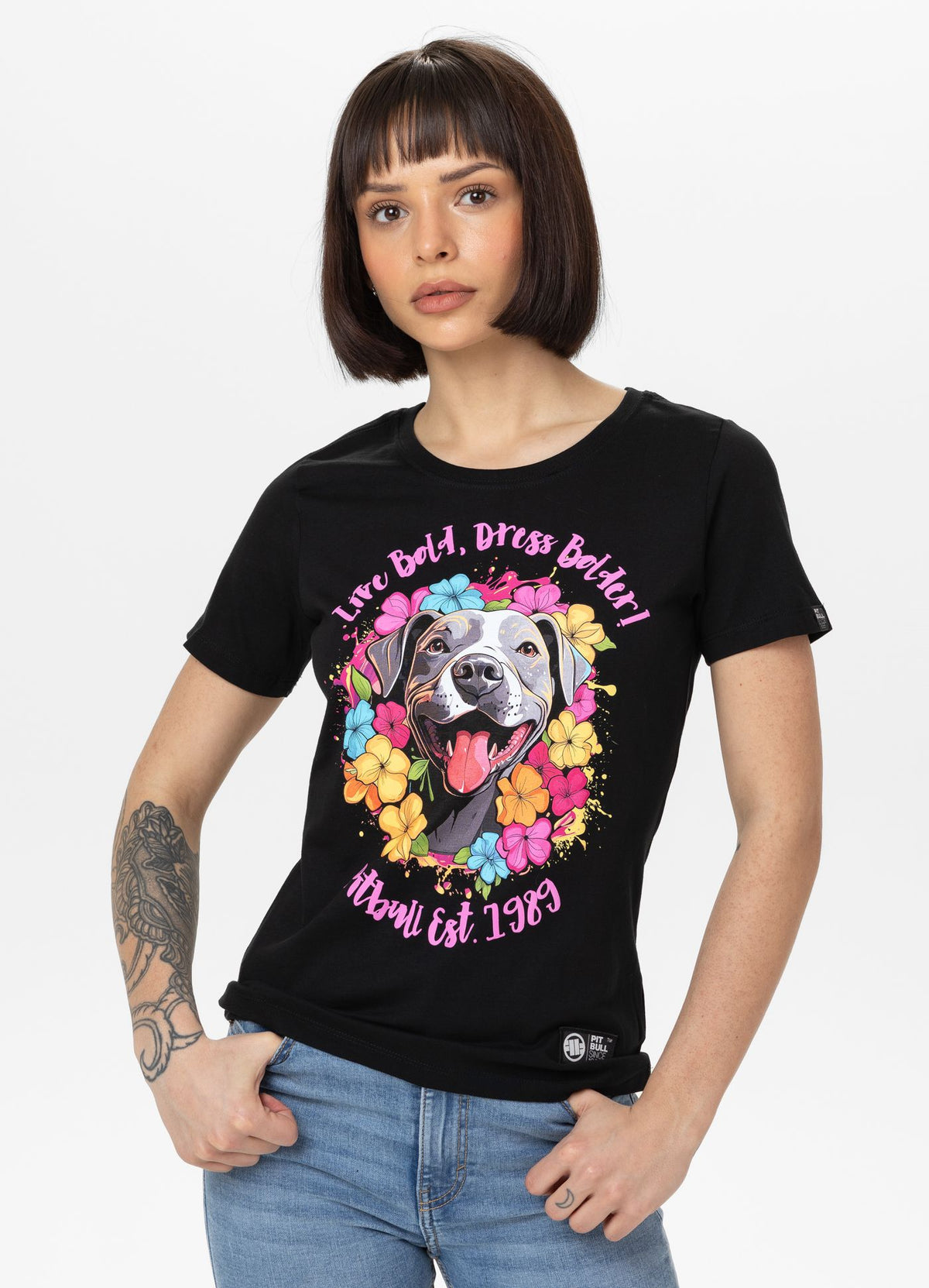 Frauen T-Shirt Happy-Pit - Schwarz