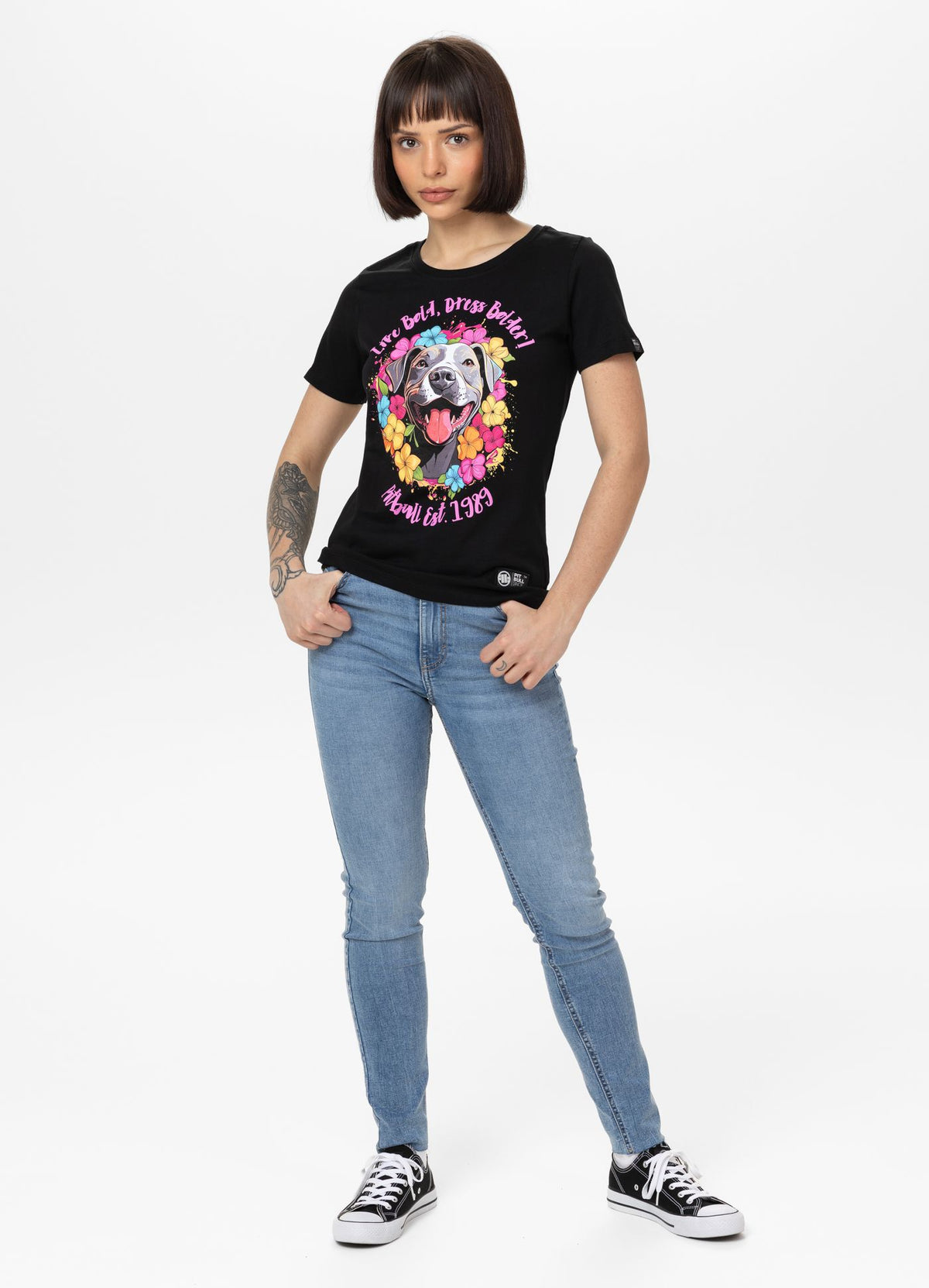 Frauen T-Shirt Happy-Pit - Schwarz