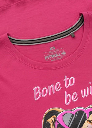 Damen T-Shirt SONNENBRILLE HUND - Himbeere