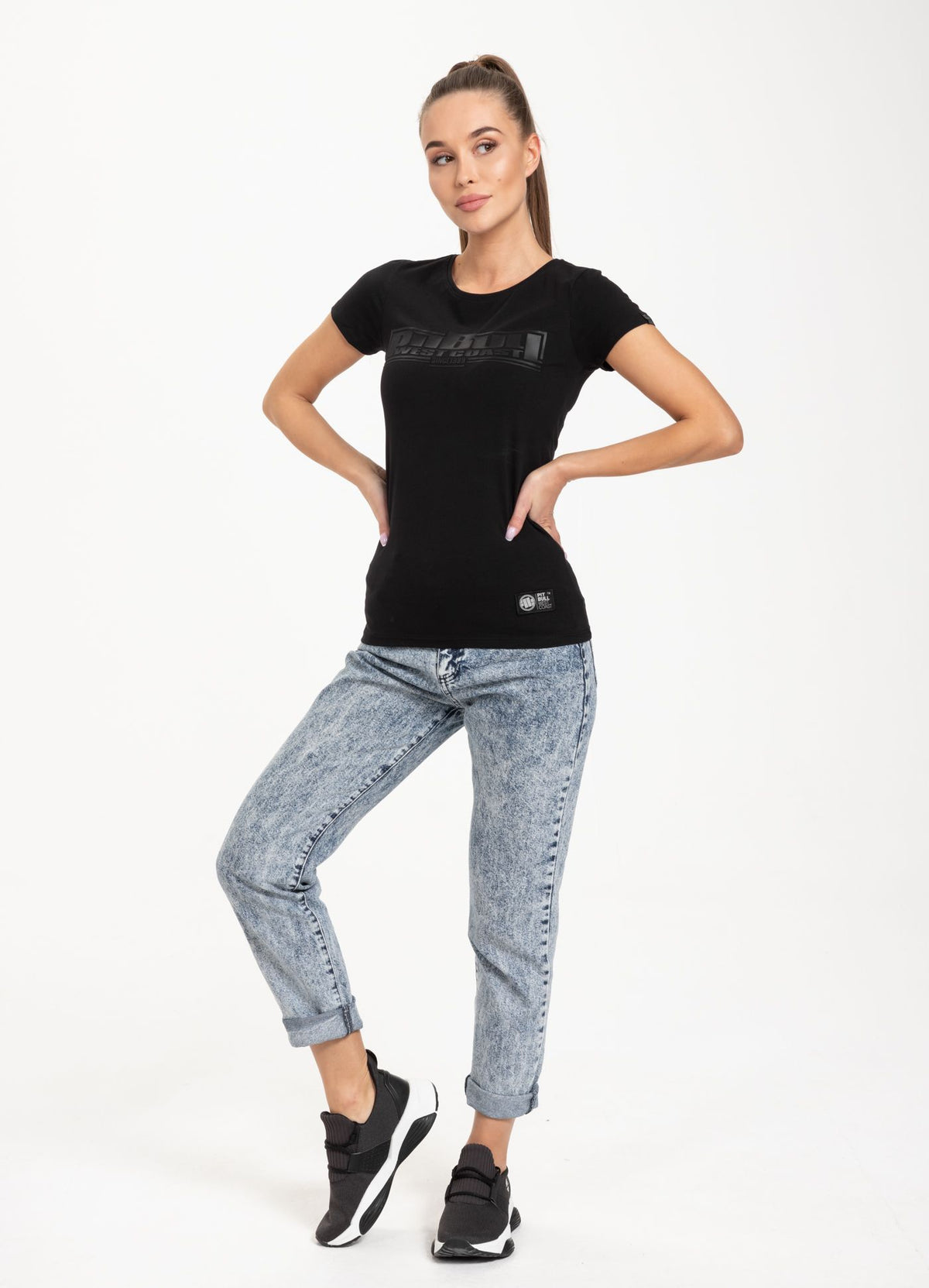 Damen-T-Shirt Lycra BOXEN Schwarz