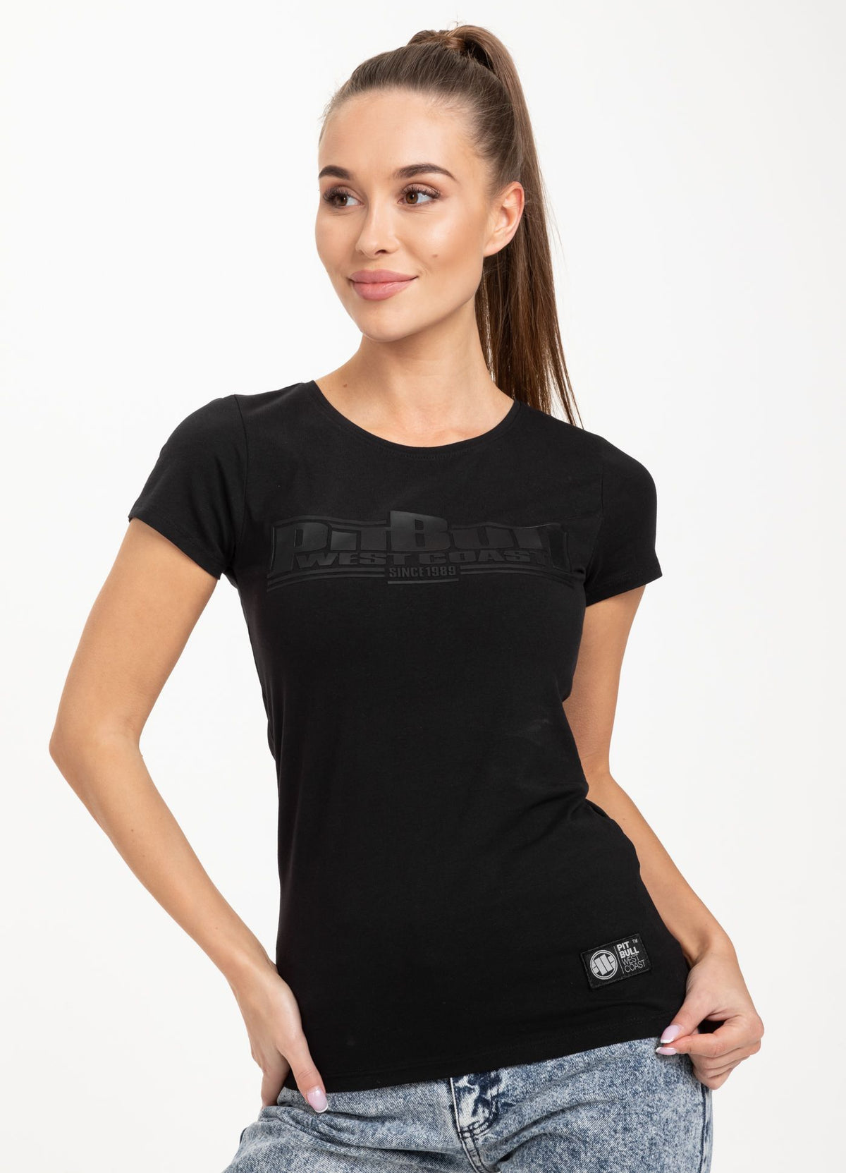 Damen-T-Shirt Lycra BOXEN Schwarz