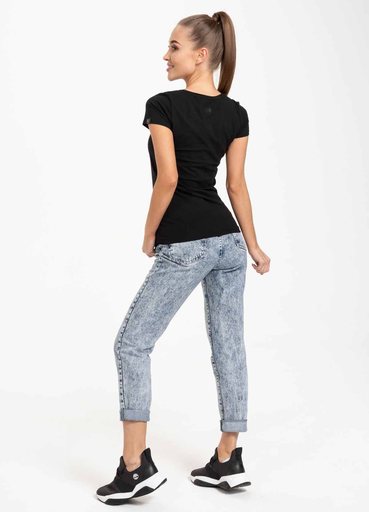 Damen-T-Shirt Lycra BOXEN Schwarz