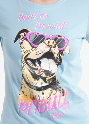 Women's T-Shirt SUNGLASSES DOG - Light blue