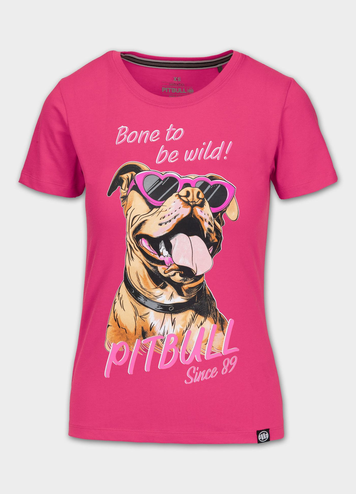 Damen T-Shirt SONNENBRILLE HUND - Himbeere