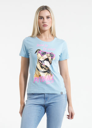 Women's T-Shirt SUNGLASSES DOG - Light blue