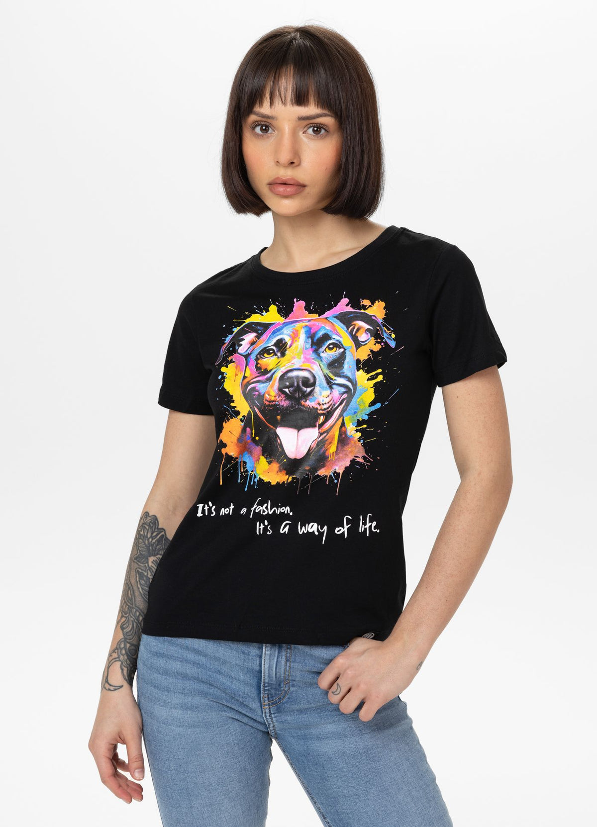 Frauen T-Shirt Watercolor - Schwarz