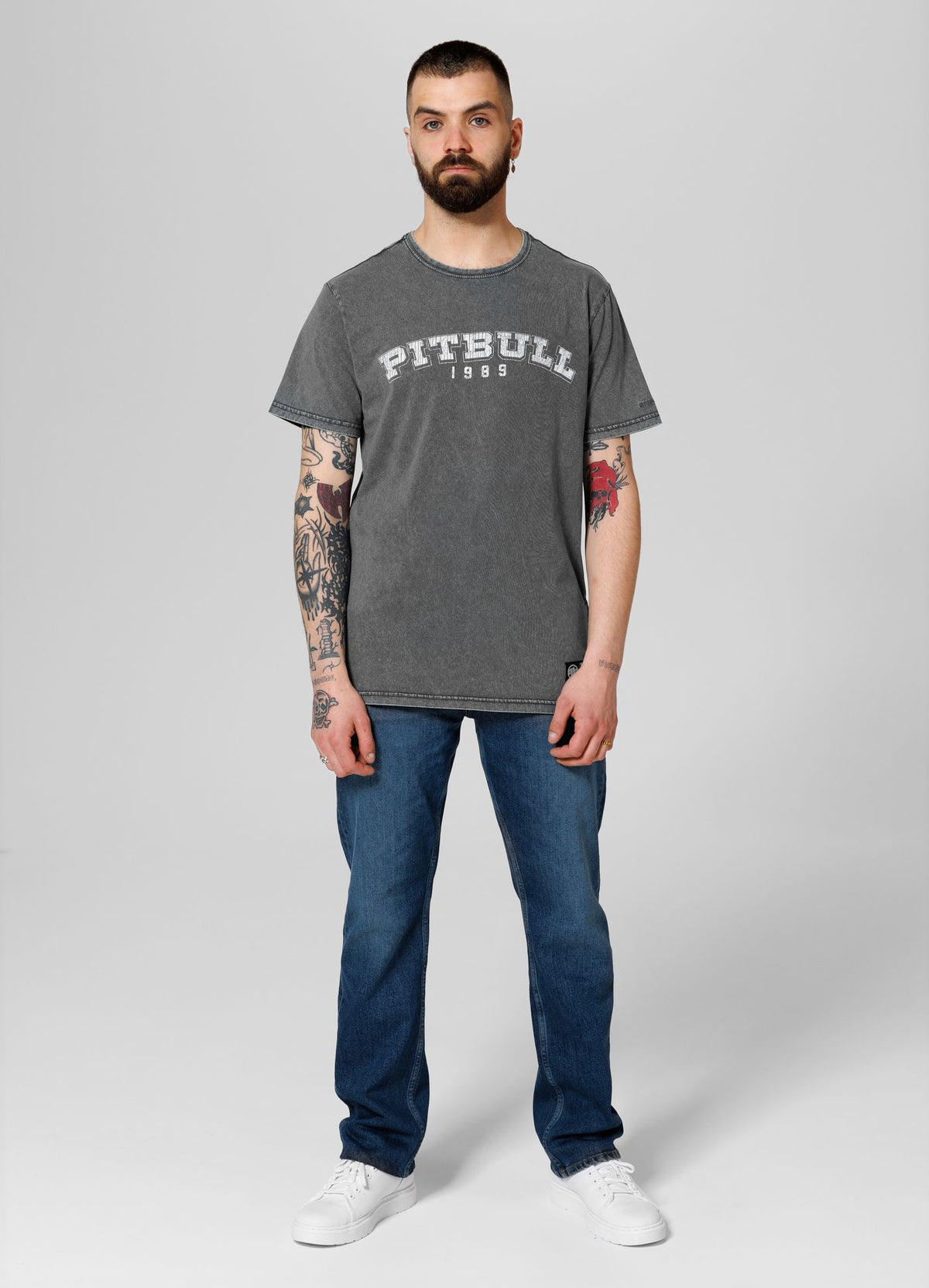 T-Shirt Denim Washed Born In 1989 - Graphit