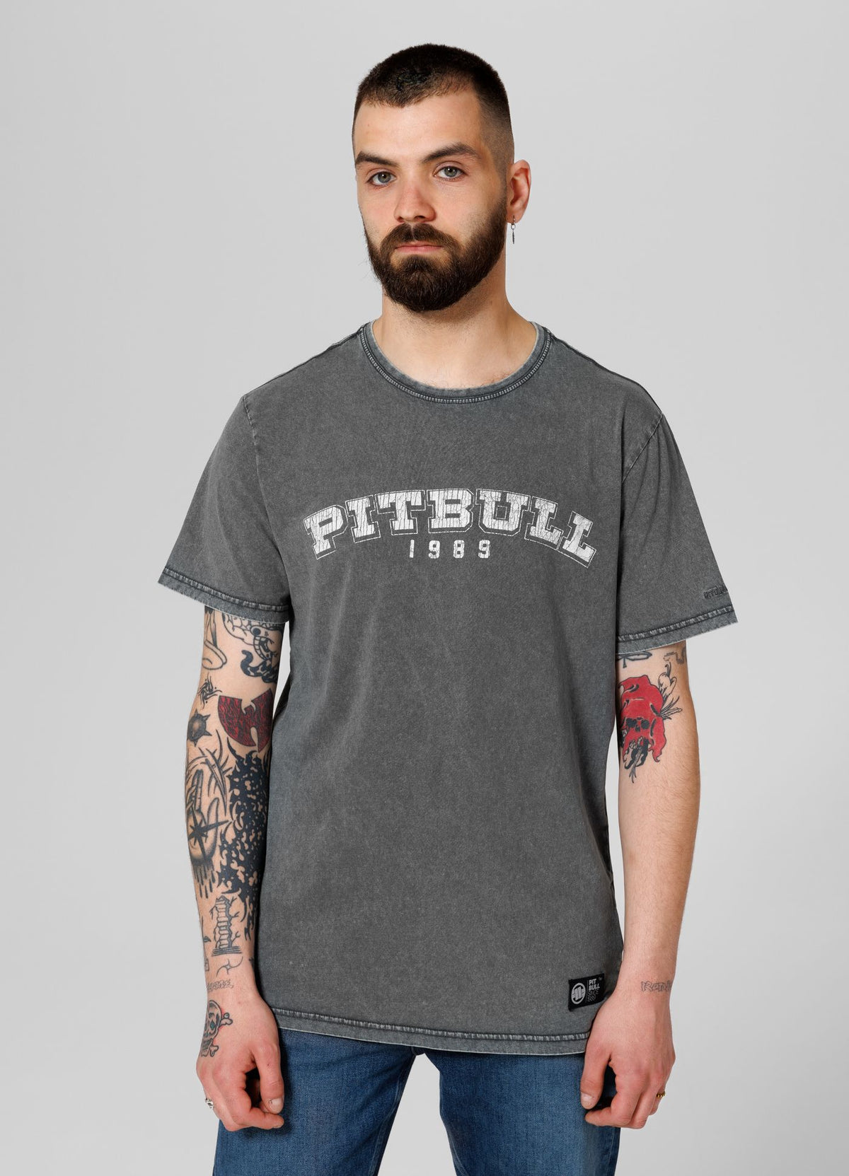 T-Shirt Denim Washed Born In 1989 - Graphit
