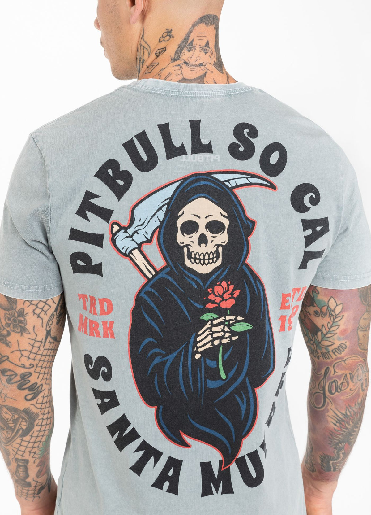 T-Shirt Mittelgewicht SANTA MUERTE Grau