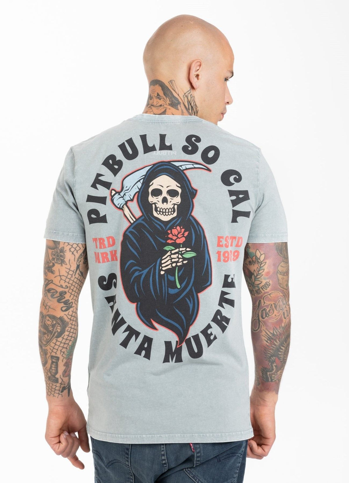 T-Shirt Mittelgewicht SANTA MUERTE Grau