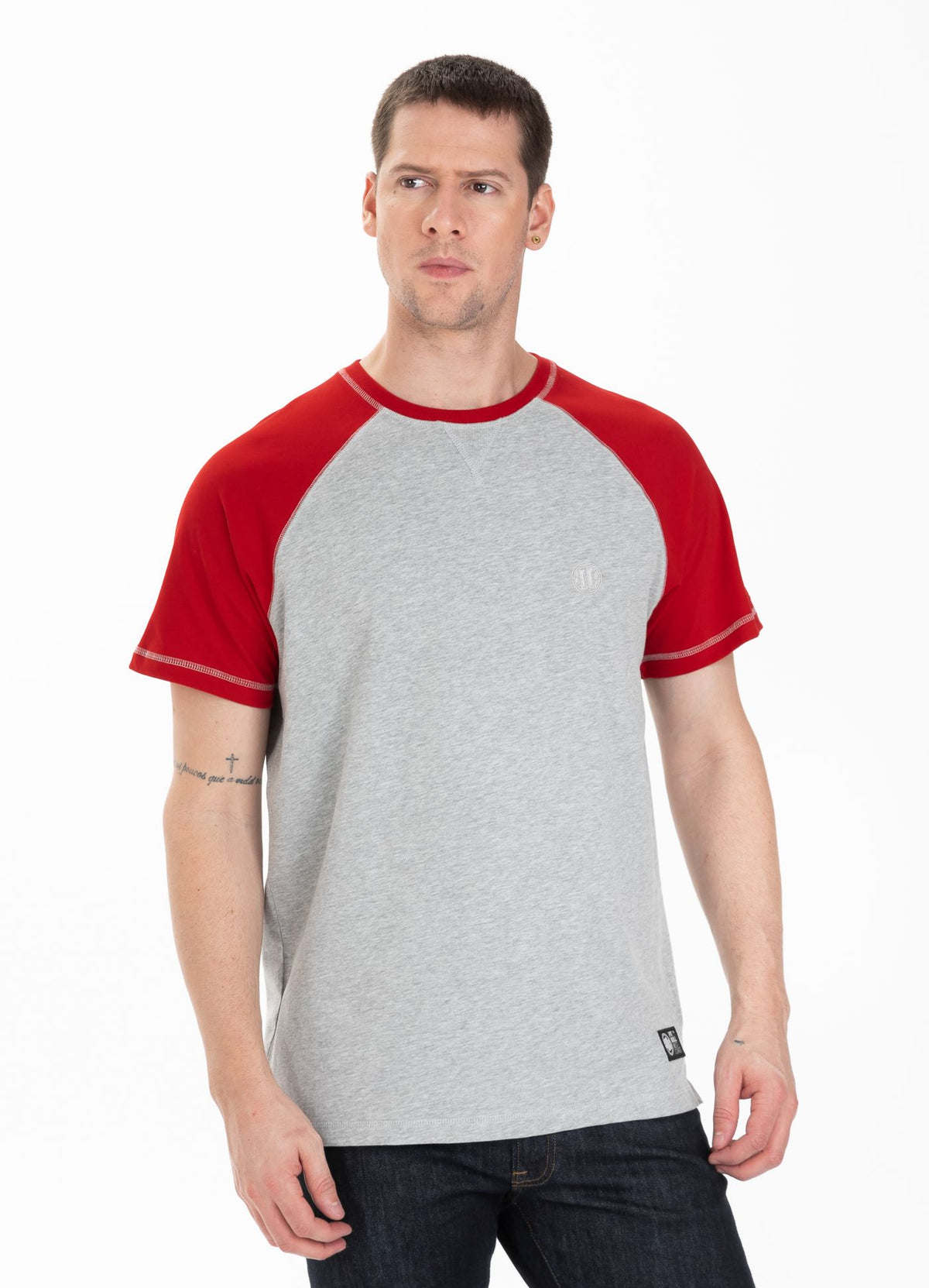 T-Shirt Garment Washed Raglan Small Logo - Pitbull.eu