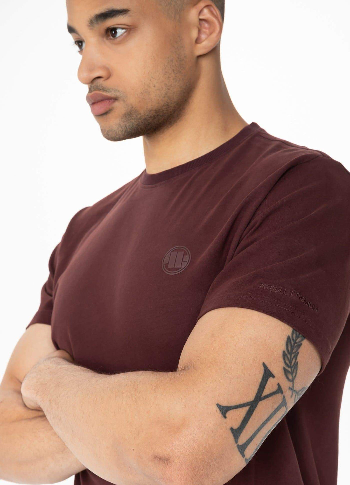 T-Shirt Garment Washed KLEINES LOGO Burgund