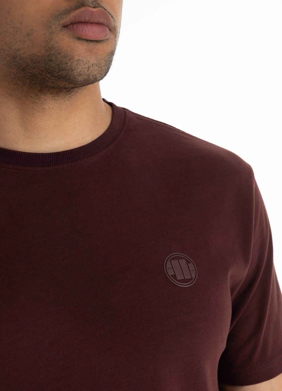 T-Shirt Garment Washed KLEINES LOGO Burgund