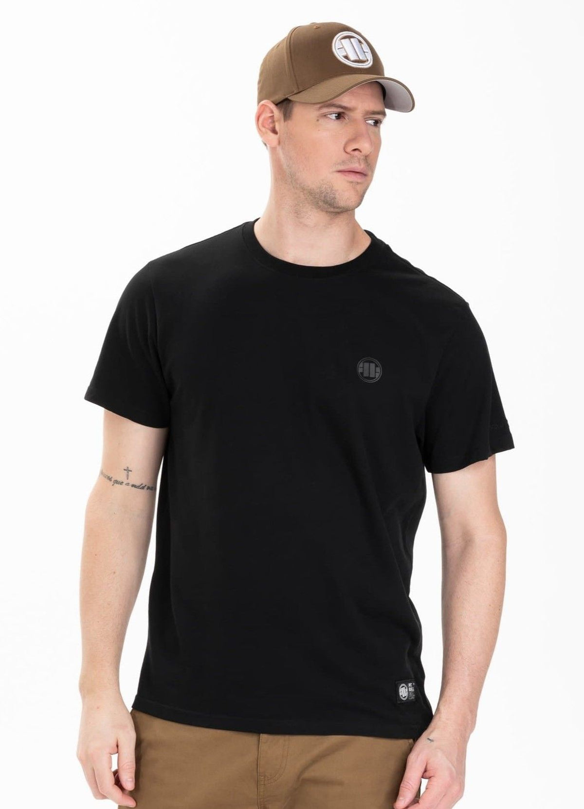 T-Shirt Garment Washed KLEINES LOGO Schwarz