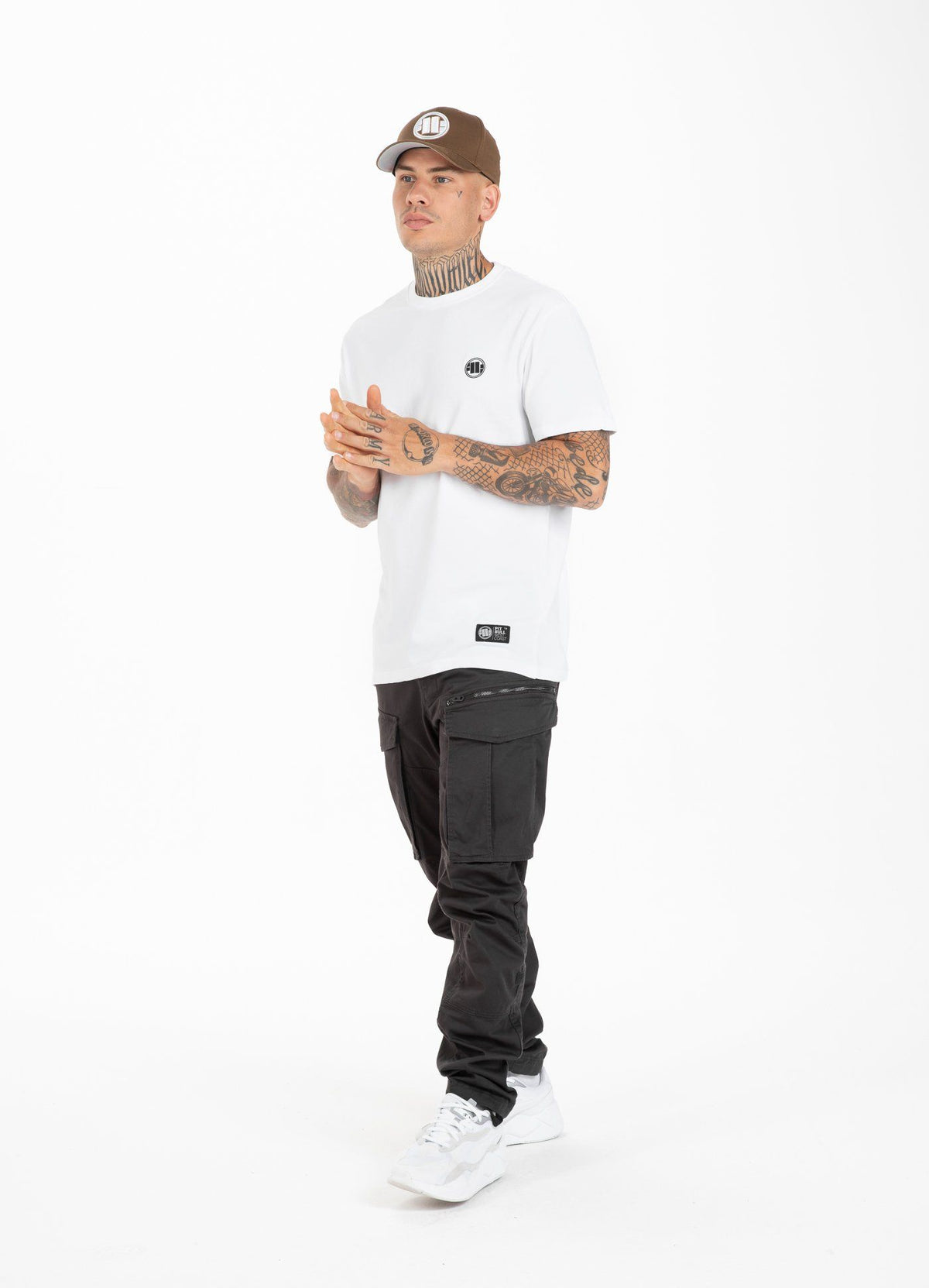 T-Shirt Garment Washed KLEINES LOGO Weiß