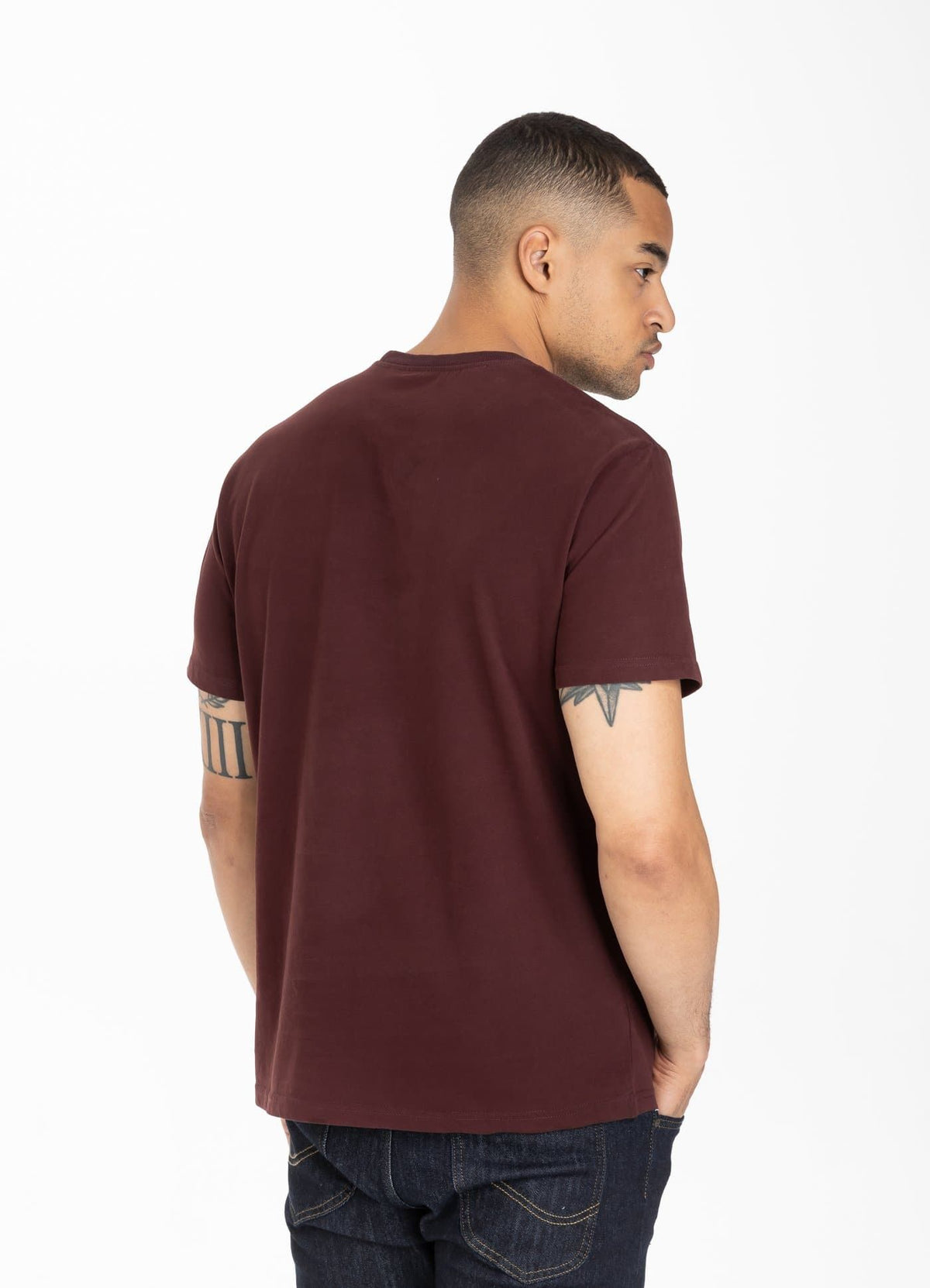 T-Shirt Garment Washed KLEINES LOGO Burgund