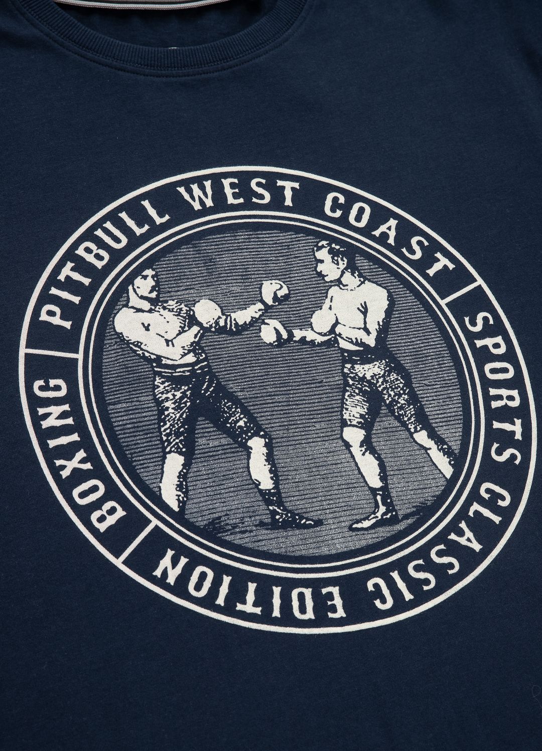 VINTAGE BOXING Schweres T-Shirt Dunkelblau