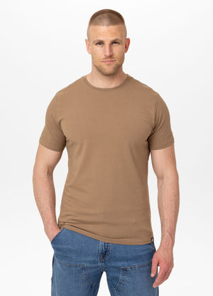Herren T-Shirt Slim Fit MINIMAL - Coyote braun