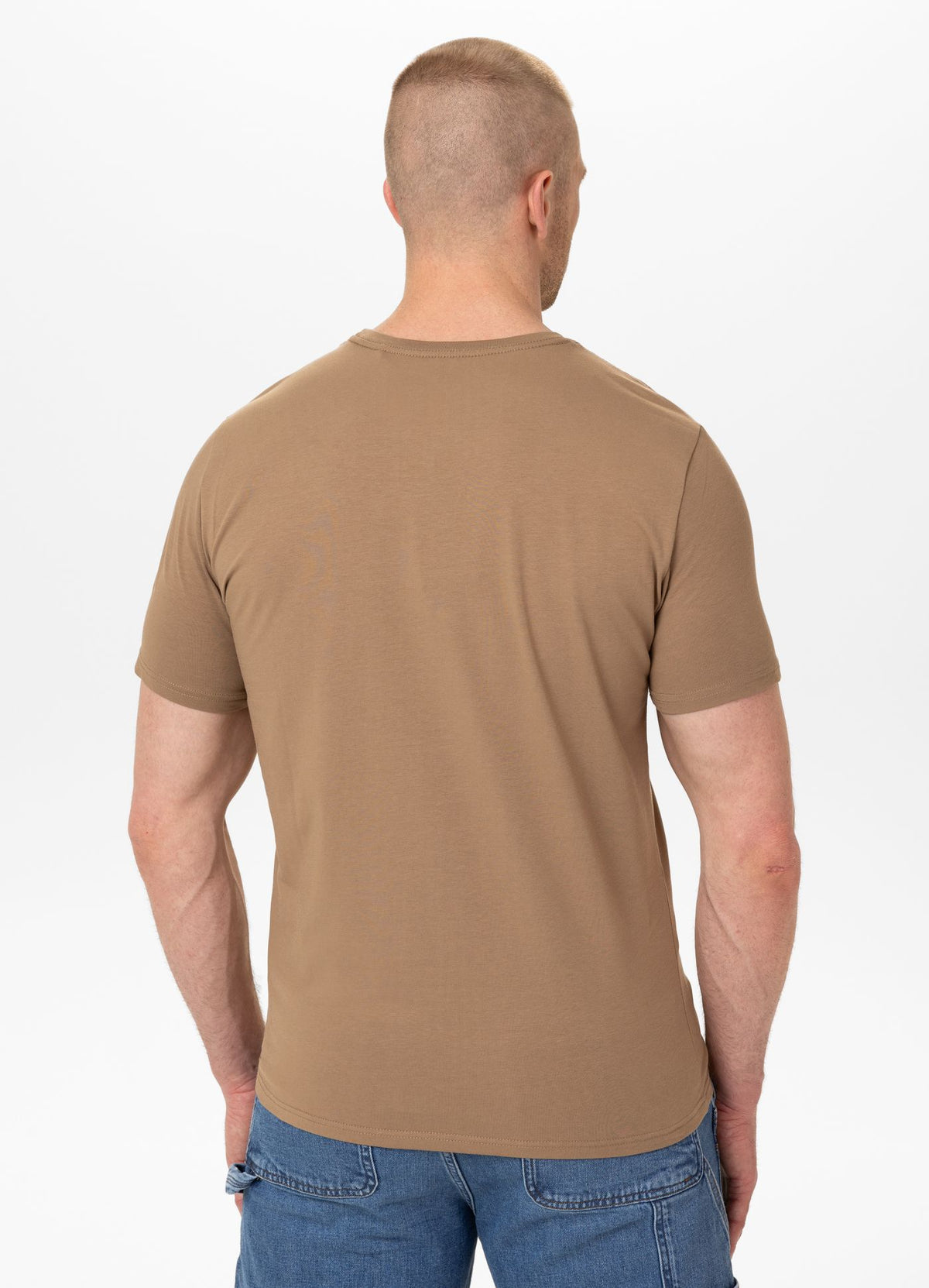 Herren T-Shirt Slim Fit MINIMAL - Coyote braun