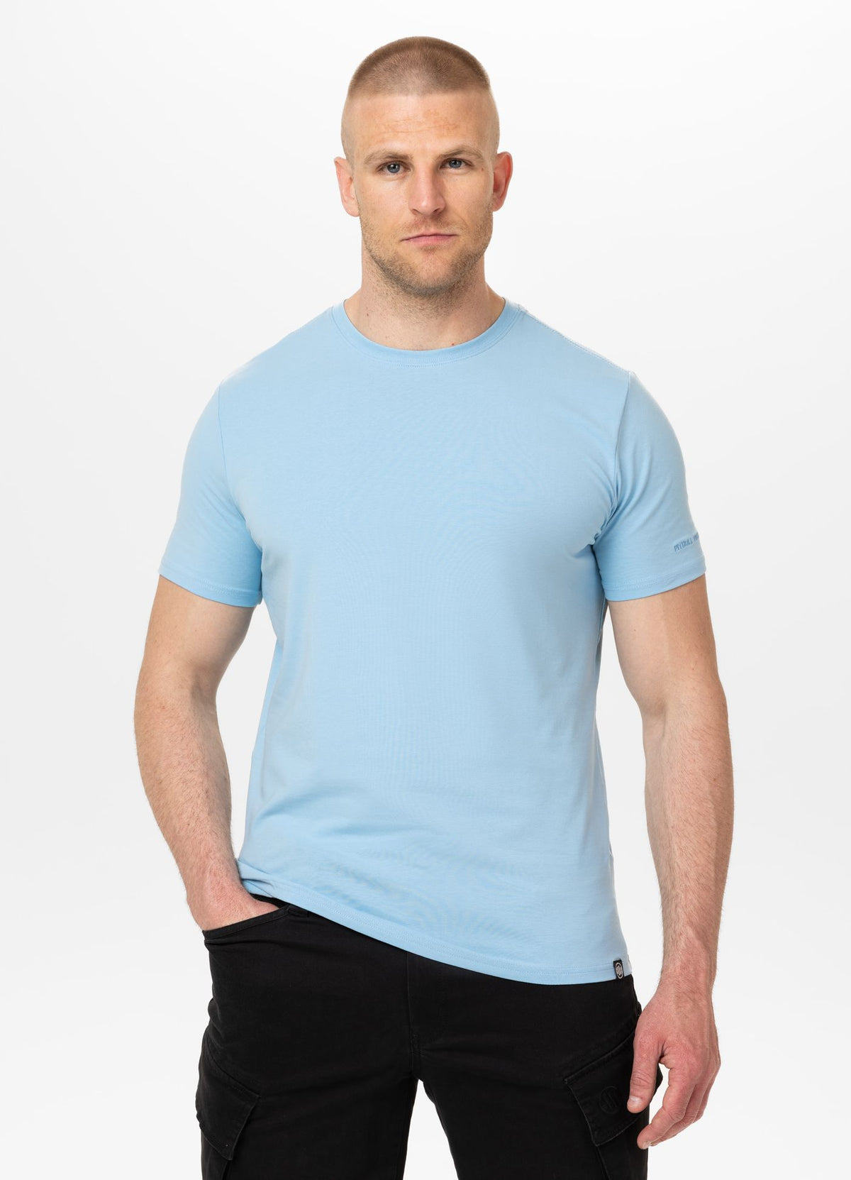 Herren T-Shirt Slim Fit MINIMAL - Hellblau
