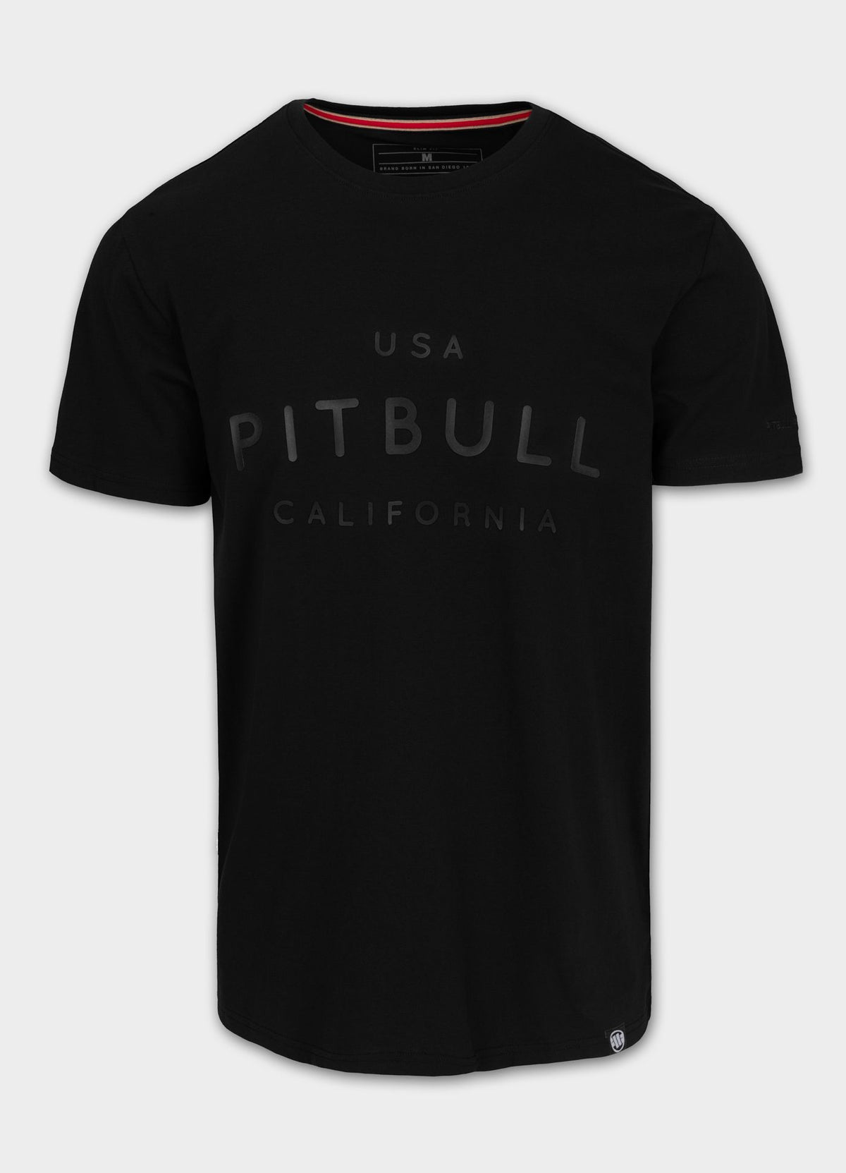 Herren T-Shirt Slim Fit USA CAL - Schwarz