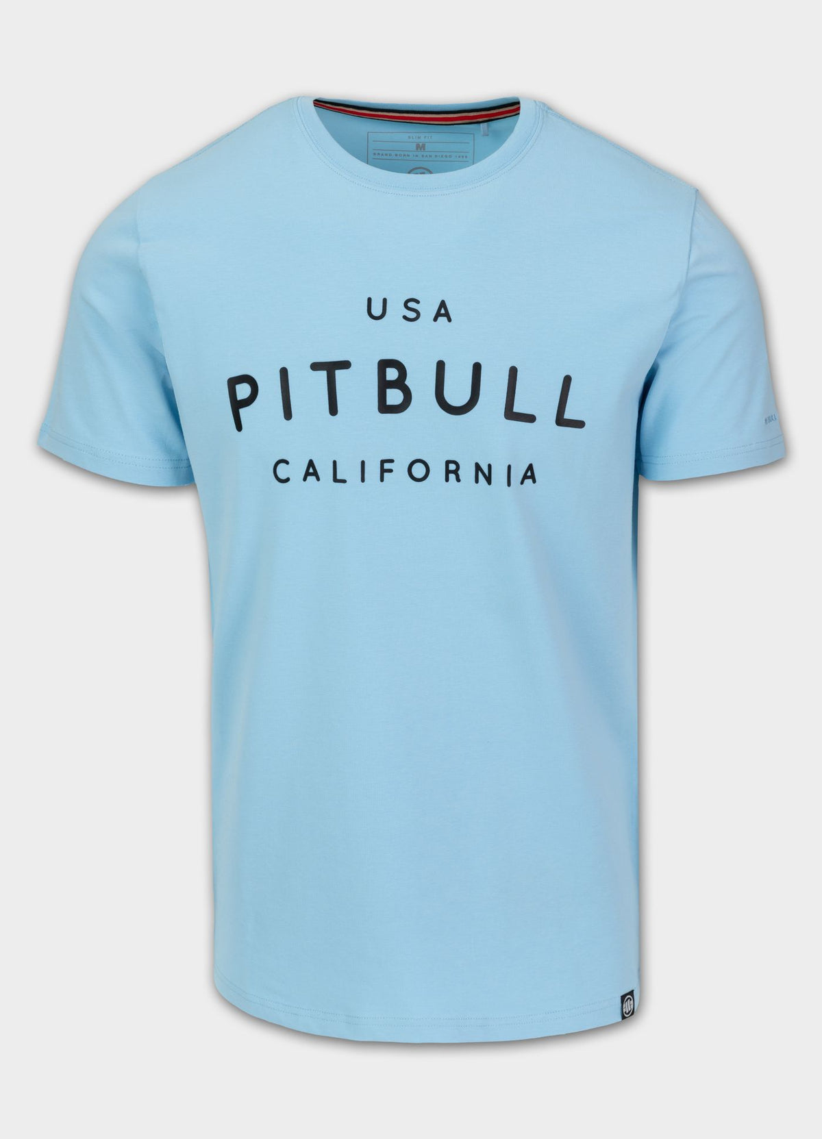 Herren T-Shirt Slim Fit USA CAL - Hellblau