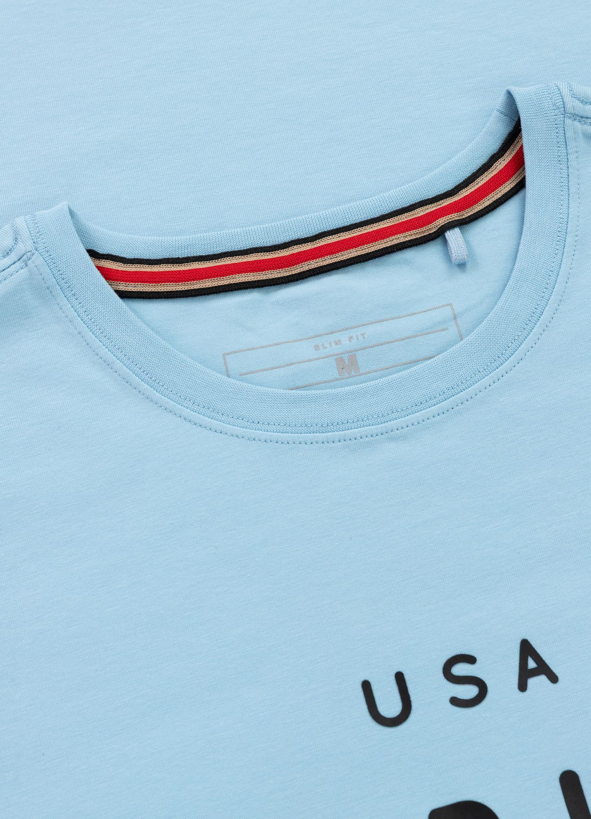 Herren T-Shirt Slim Fit USA CAL - Hellblau