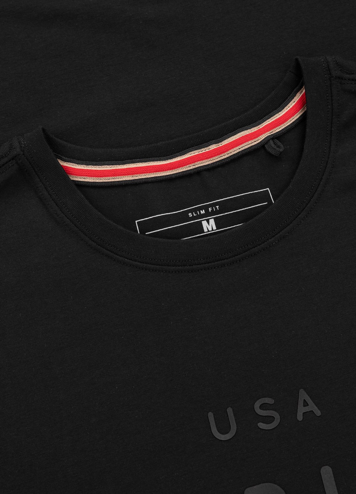 Herren T-Shirt Slim Fit USA CAL - Schwarz