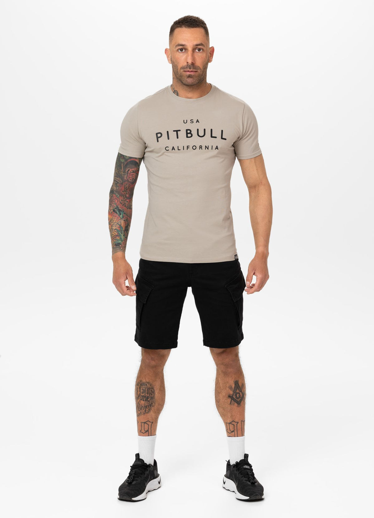 Herren T-Shirt Slim Fit USA CAL - Hellsand