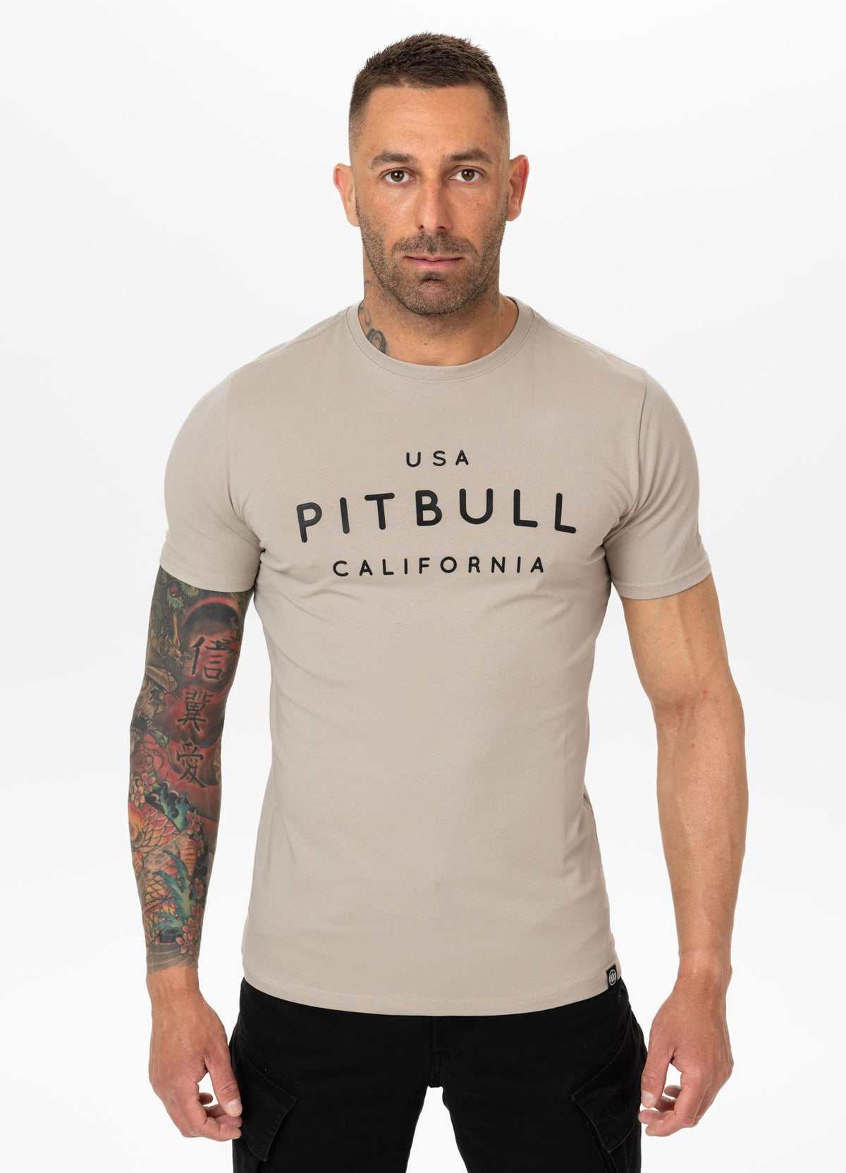 Herren T-Shirt Slim Fit USA CAL - Hellsand