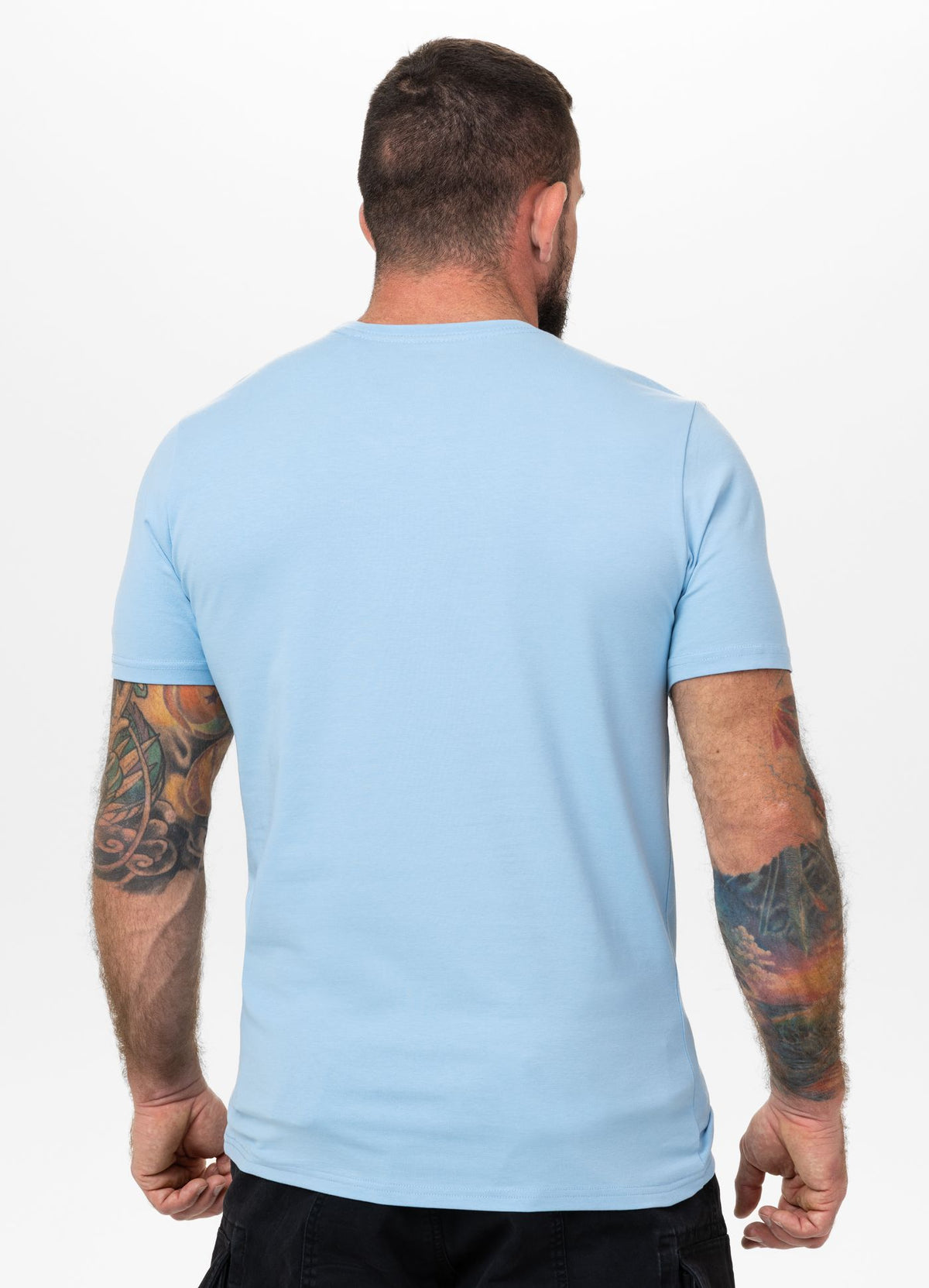 Herren T-Shirt Slim Fit USA CAL - Hellblau